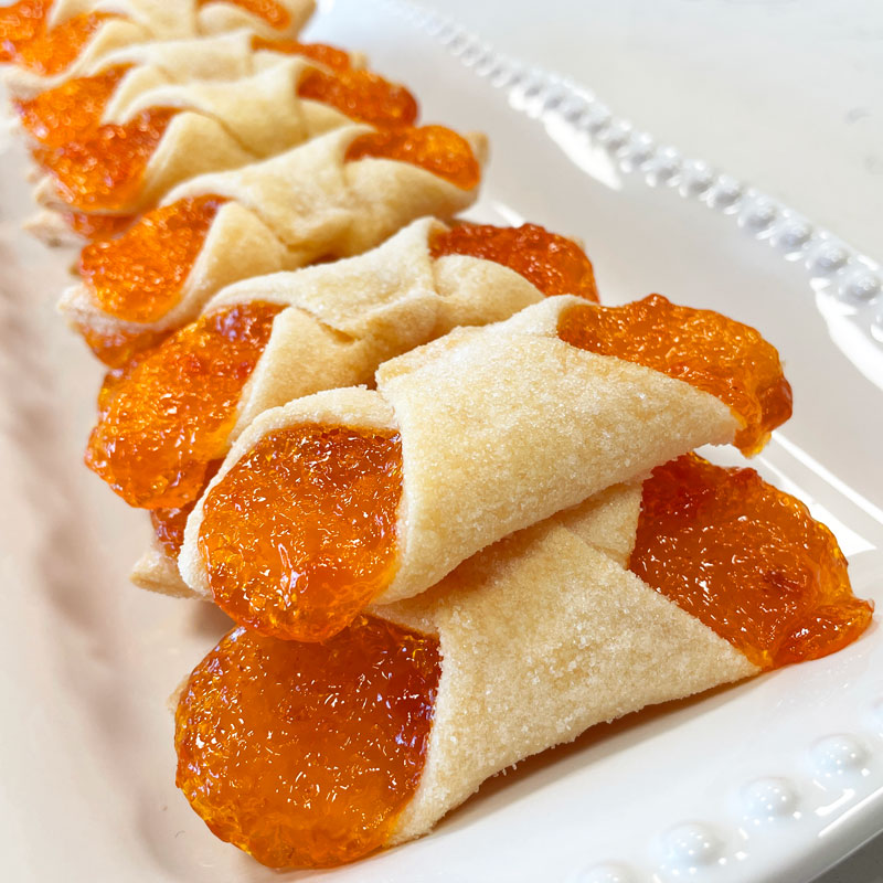 Apricot Kolachi Cookies Closeup - Kolacky, Kolaczki, Kiffles