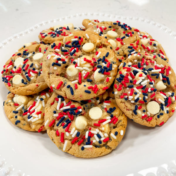 Patriotic Sprinkle Sugar Butter Cookies - Plated